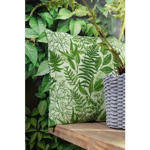 Fern Print Cushion green 60x60cm 