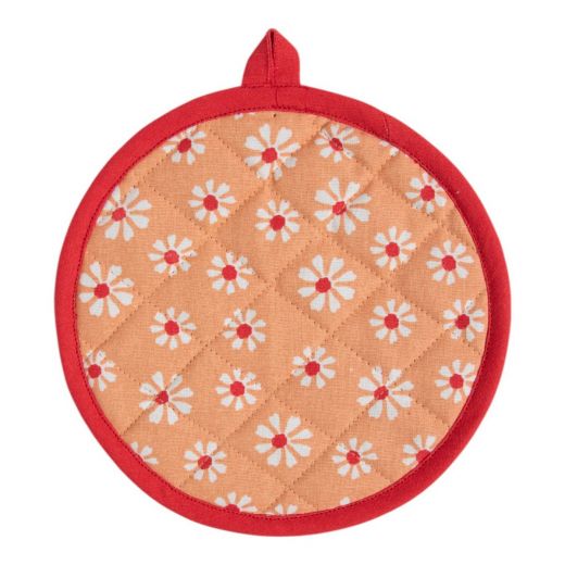 Daisy Flowers Pannenlap Onderzetter rond oranje 20cm 