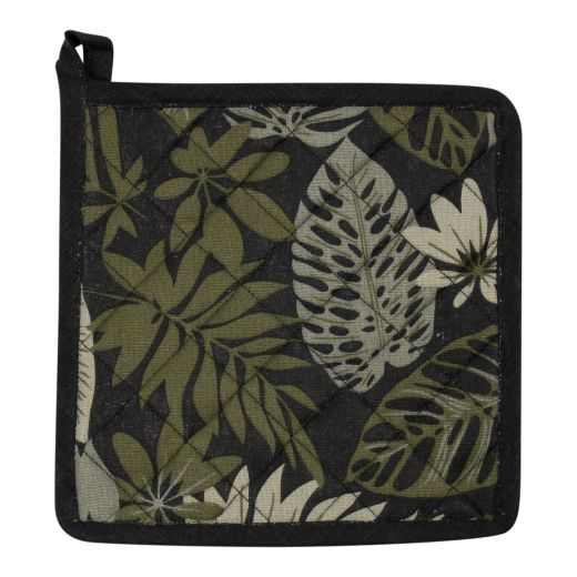 Kendra Jungle Topflappen schwarz grün rund 20cm 