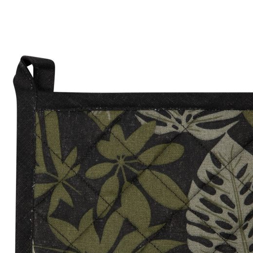 Kendra Jungle Topflappen schwarz grün rund 20cm 
