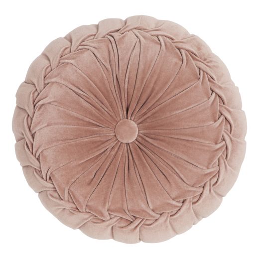 Kanan Velvet kussen roze dia40x10cm 