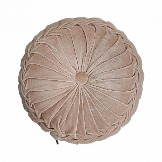 Kanan Velvet kussen roze dia40x10cm 