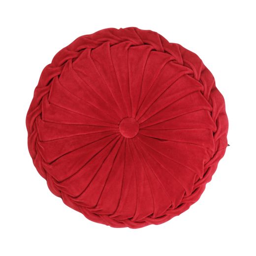 Kanan Velvet kussen rood dia40x10cm 