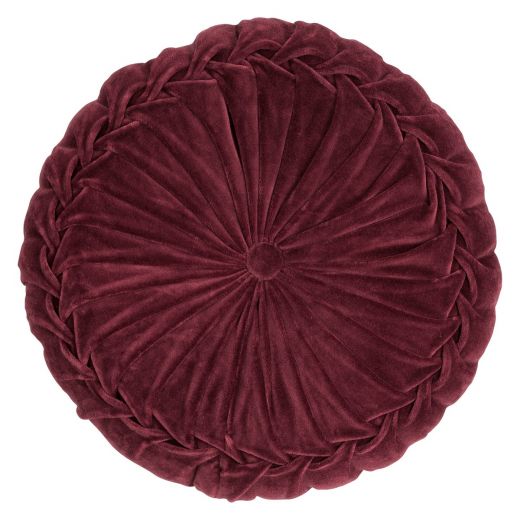 Kanan Velvet kussen bordeaux dia40x10cm 