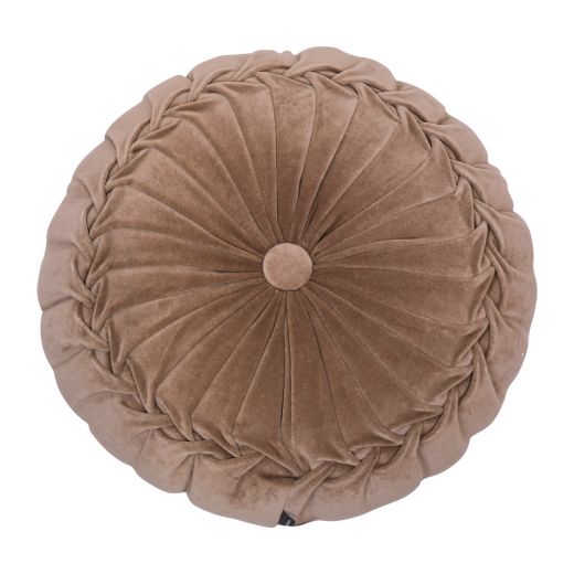Kanan Velvet kussen taupe dia40x10cm 