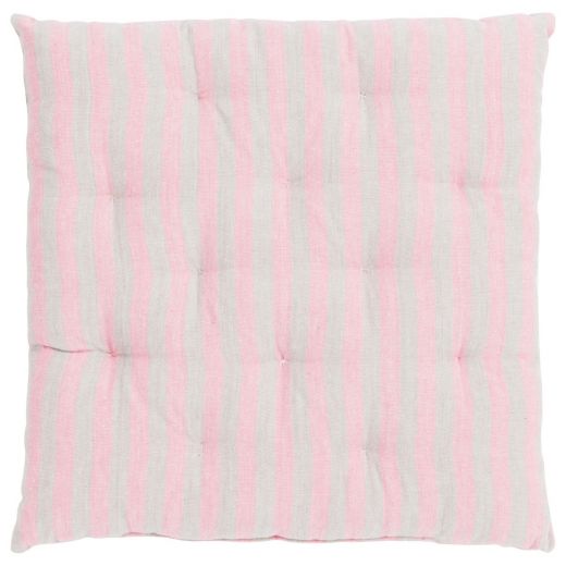 Medium Fine Stripe Stuhlkissen beige rosa 40x40cm+5cm 