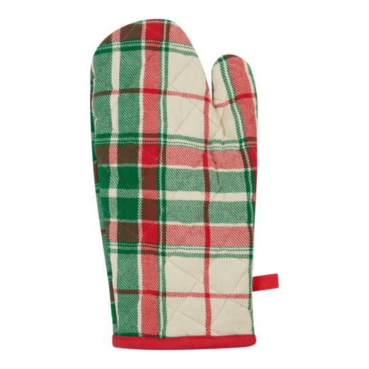 Jingle Christmas Ofenhandschuh Beige Grün Rot 18x33cm 