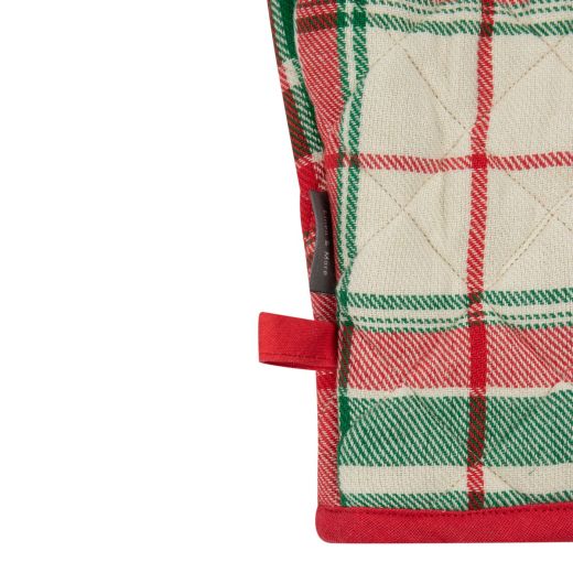 Jingle Christmas Ofenhandschuh Beige Grün Rot 18x33cm 