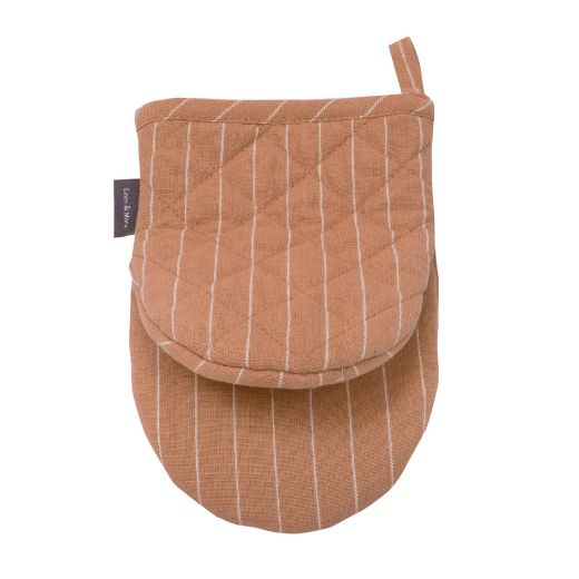 Pinstripe Mini Ofenhandschuh cafe braun 14x20cm (set of 2) 
