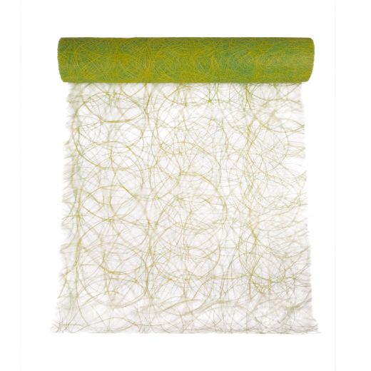 Decoweb Fancy Tableribbon geel/green 60cmx25mtr 