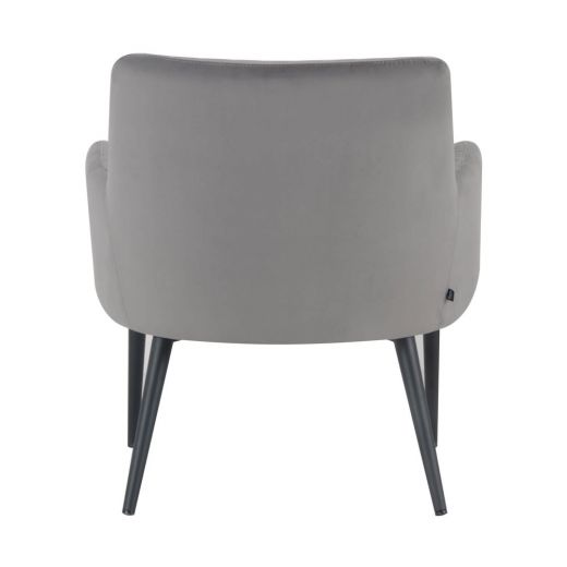 Armchair rose velvet and teddy fabric with armrests - velvet light gray