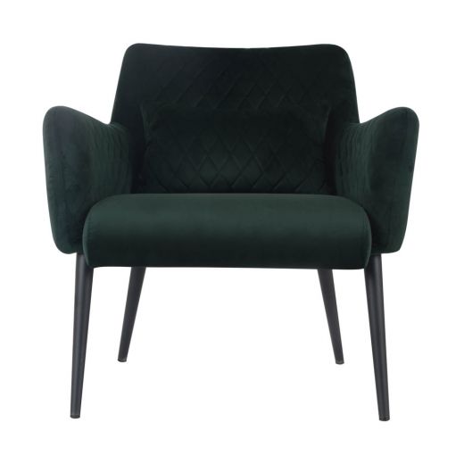 Armchair rose velvet and teddy fabric with armrests - velvet dark green