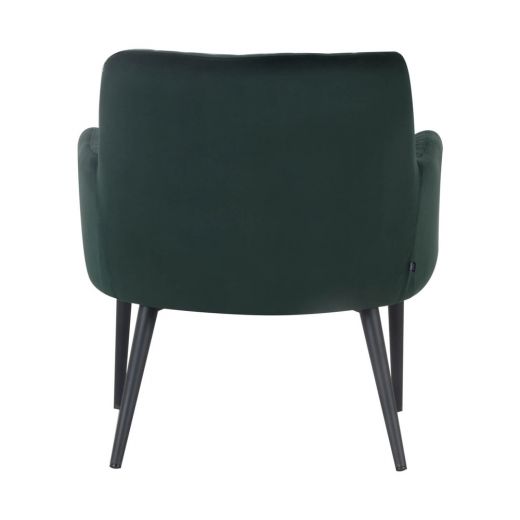 Armchair rose velvet and teddy fabric with armrests - velvet dark green