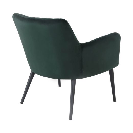 Armchair rose velvet and teddy fabric with armrests - velvet dark green