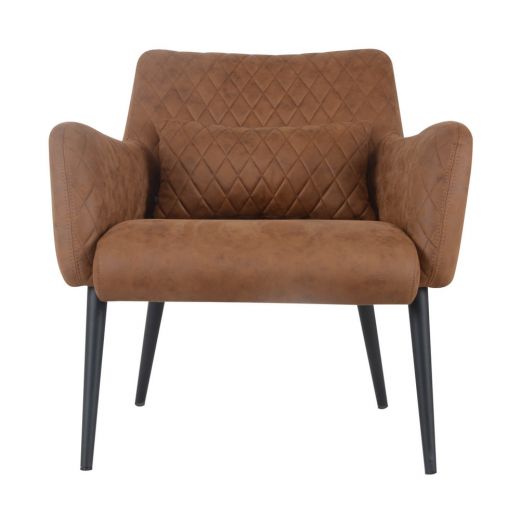 Armchair with armrests leather look Rose - Cognac