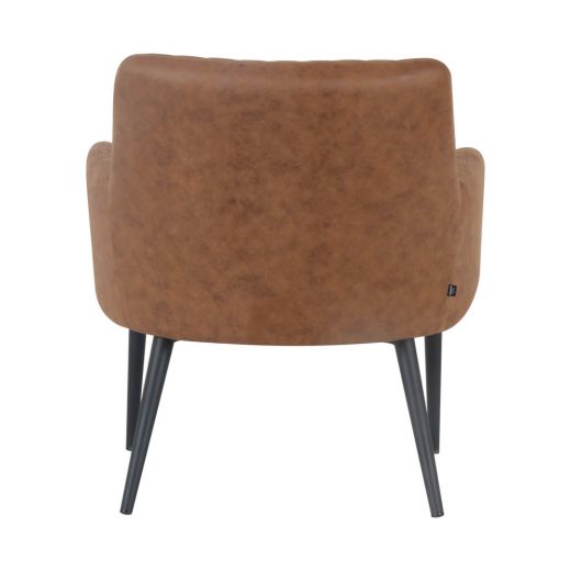 Armchair with armrests leather look Rose - Cognac