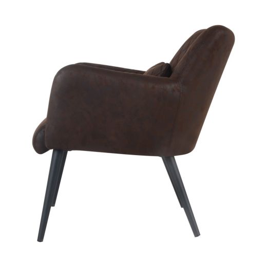 Armchair with armrests leather look Rose - Burgundy