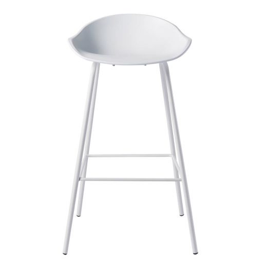 Bar stool 75 cm Metal Plastic Romeo Mono White