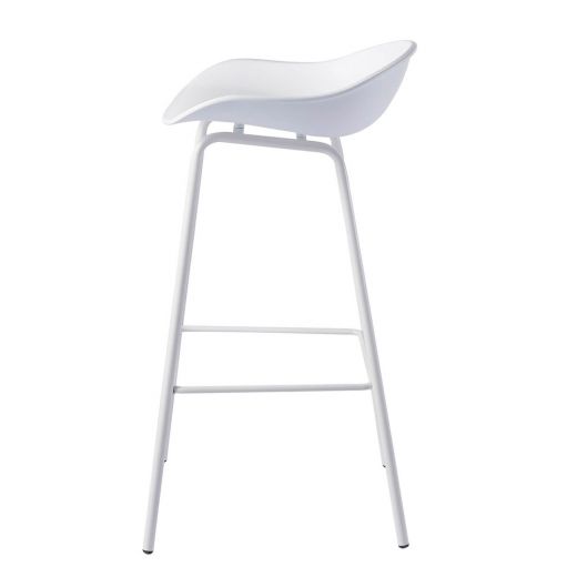 Bar stool 75 cm Metal Plastic Romeo Mono White