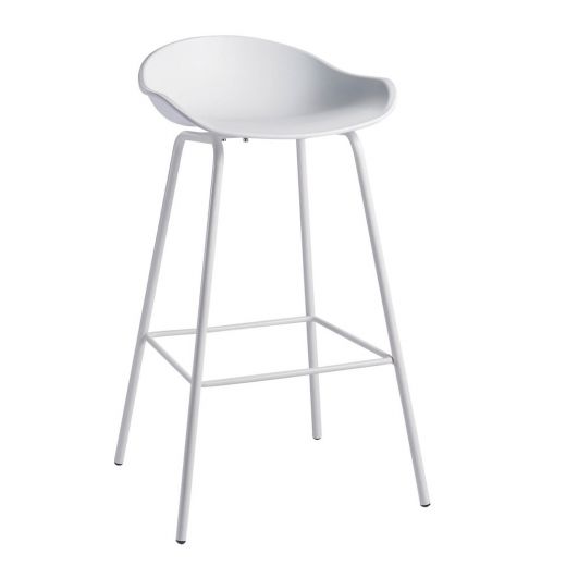 Bar stool 75 cm Metal Plastic Romeo Mono White