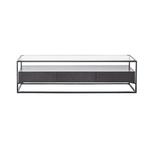 TV furniture metal wood 150 cm Baily - Black