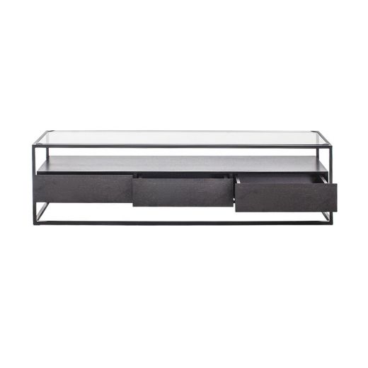 TV furniture metal wood 150 cm Baily - Black