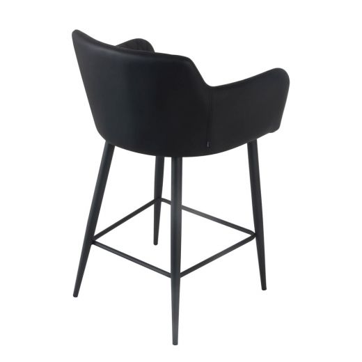 Bar stool leather look artificial leather metal 65 cm rose - vegan leather black