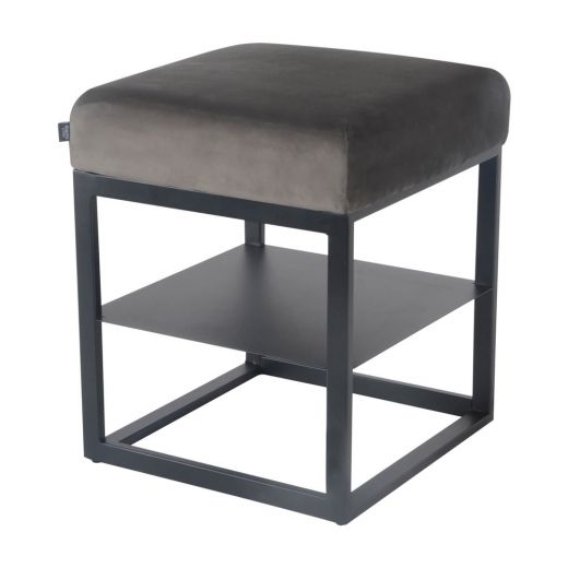 Bedside table side table velvet otto - velvet gray