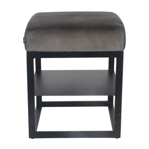 Bedside table side table velvet otto - velvet gray