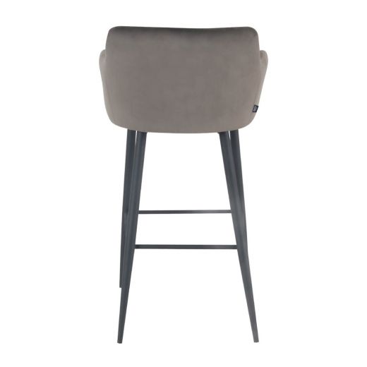 Bar stool velvet velvet metal 75 cm Rose - Velvet Grey