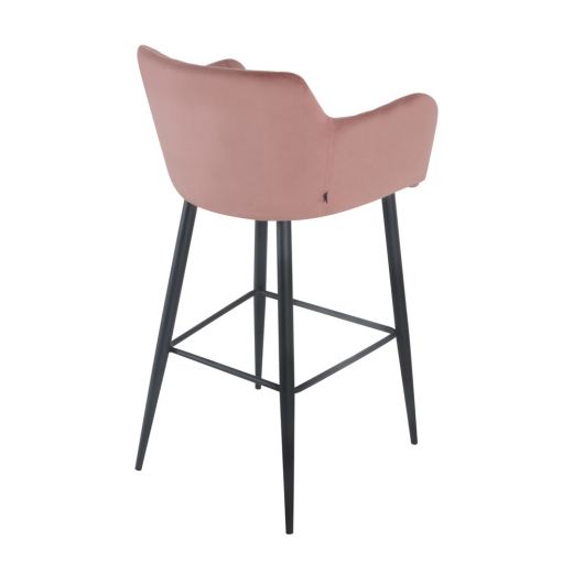 Bar stool Velvet Velvet Metal 75 cm Rose - Velvet Pink