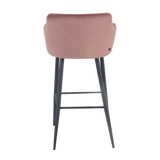 Bar stool Velvet Velvet Metal 75 cm Rose - Velvet Pink