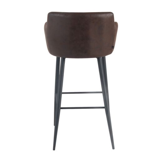 Bar stool leather look artificial leather metal 75 cm Rose - Burgundy