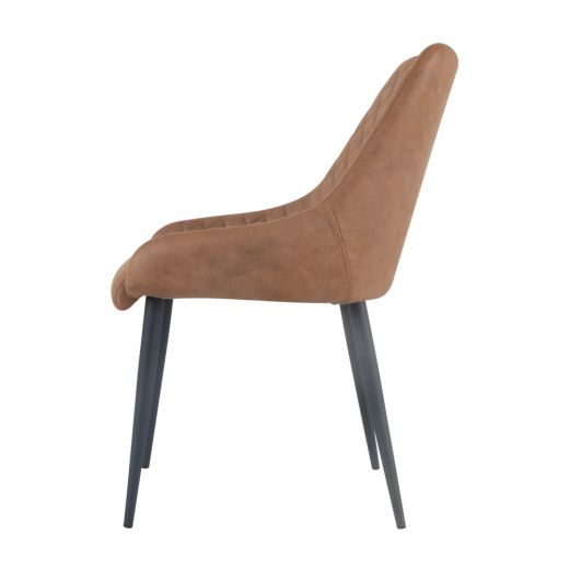 Dining room chair Vegan leather Bella - Cognac