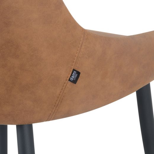 Dining room chair Vegan leather Bella - Cognac