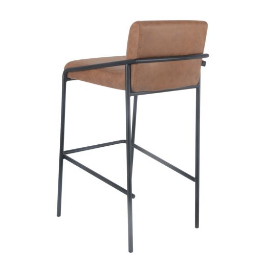 Bar stool metal artificial leather 75 cm Lev - Cognac