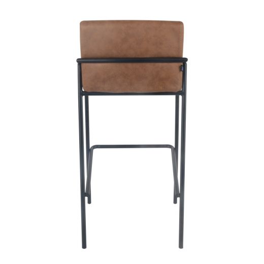 Bar stool metal artificial leather 75 cm Lev - Cognac