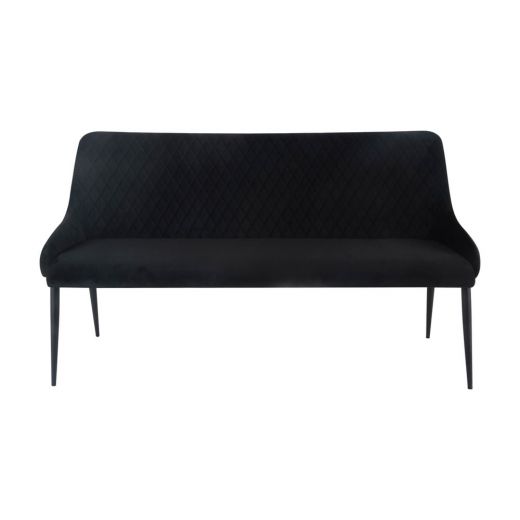 Dining room bench 150 cm Velvet velvet and bouclé rose - velvet black