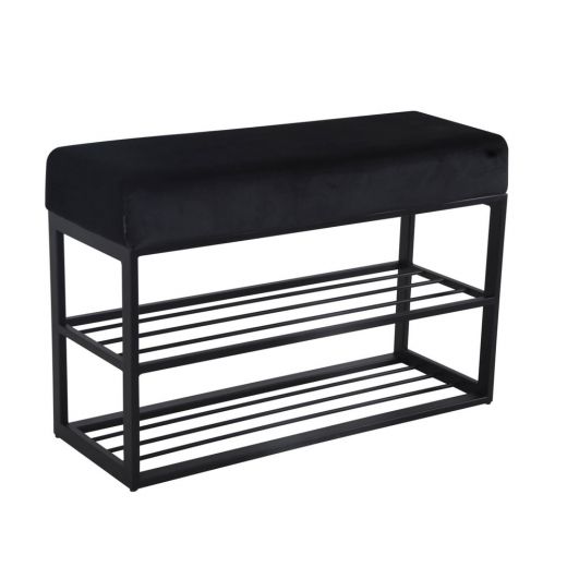 Shoe rack Velvet velvet and boucle 80 x 30 cm couchy - velvet black