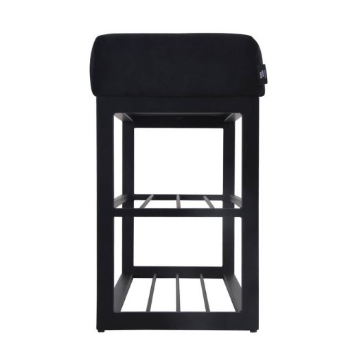 Shoe rack Velvet velvet and boucle 80 x 30 cm couchy - velvet black