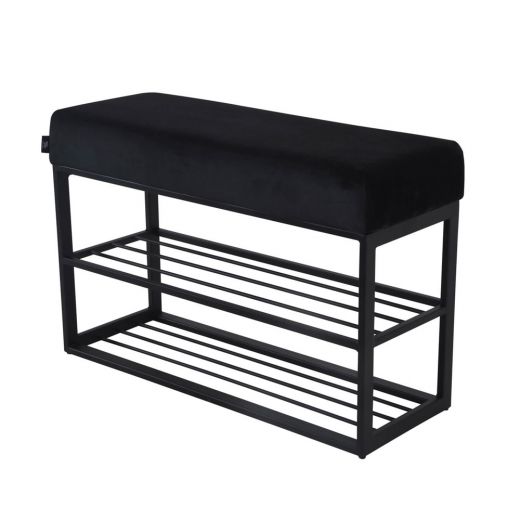 Shoe rack Velvet velvet and boucle 80 x 30 cm couchy - velvet black