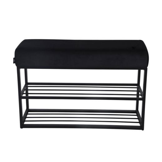 Shoe rack Velvet velvet and boucle 80 x 30 cm couchy - velvet black