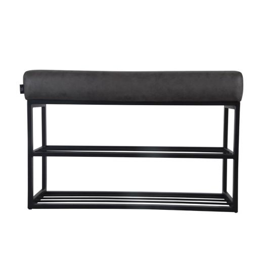 Shoe rack leather look 80 x 30 cm Couchy - Stone