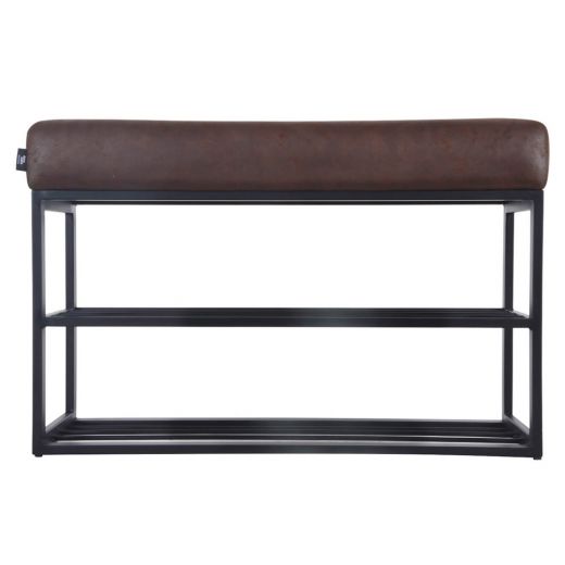 Shoe rack leather look 80 x 30 cm couchy - burgundy