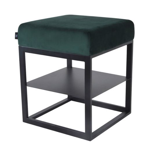 Bedside table side table velvet otto - velvet dark green