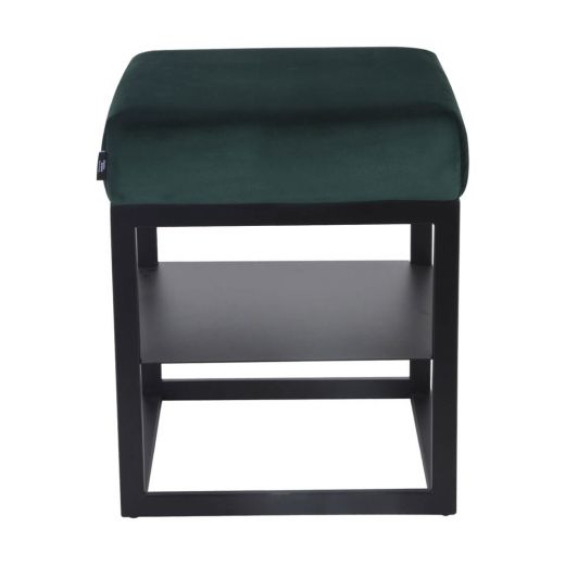 Bedside table side table velvet otto - velvet dark green