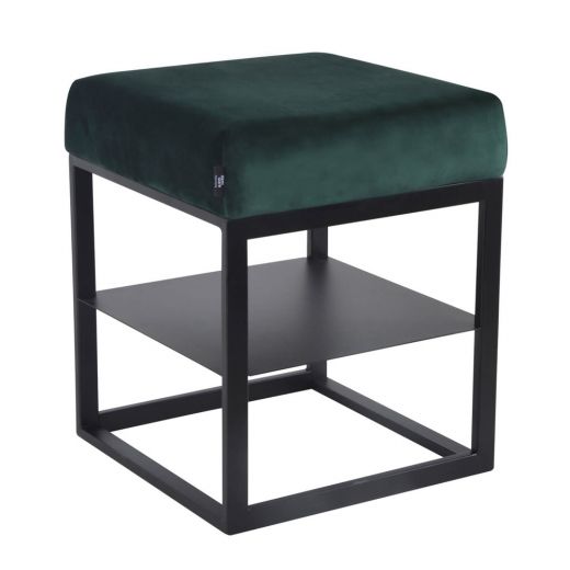 Bedside table side table velvet otto - velvet dark green