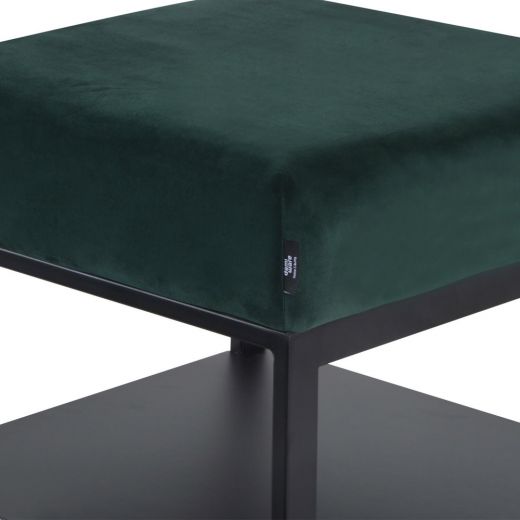 Bedside table side table velvet otto - velvet dark green