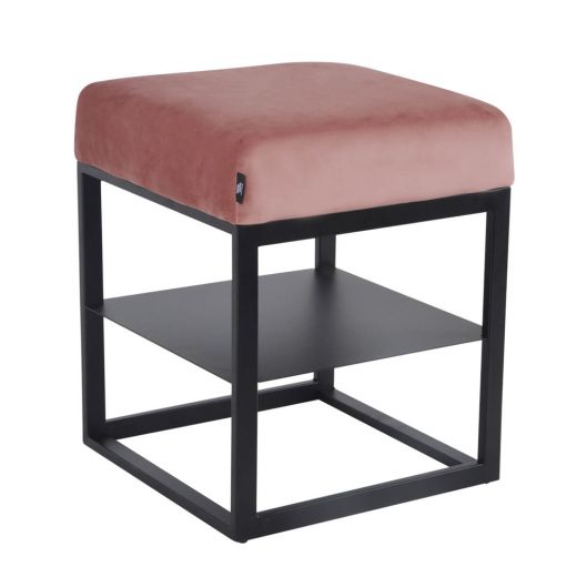 Bedside table side table velvet otto - velvet pink