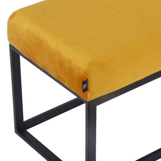 Bench velvet velvet and boucle 121cm couchy - velvet ocher yellow